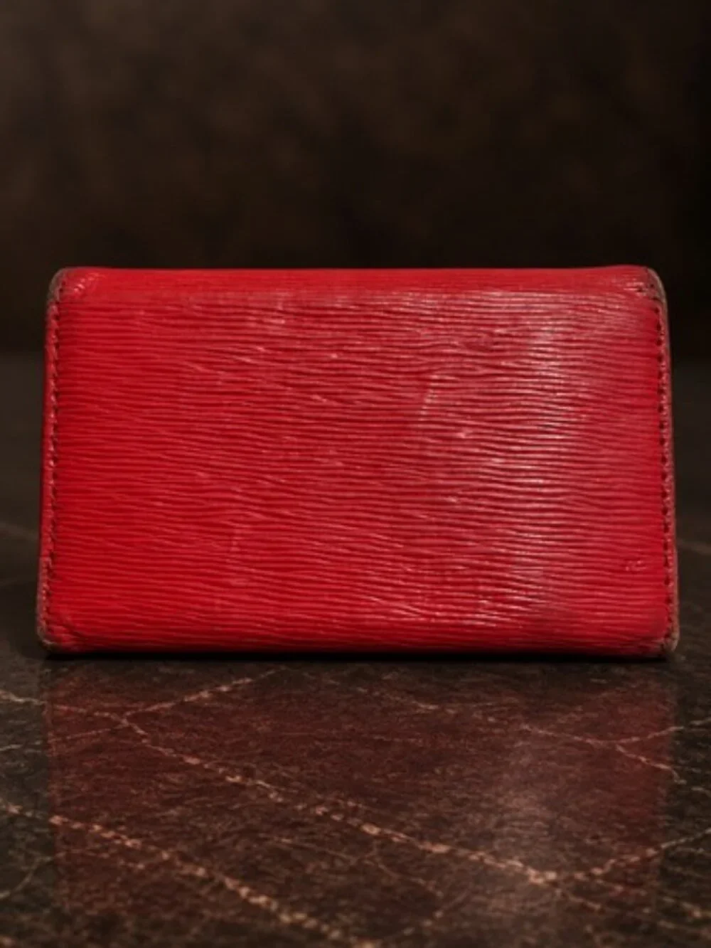 Prada red leather